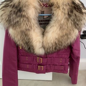 Spyder women’s ski jacket with fur trim